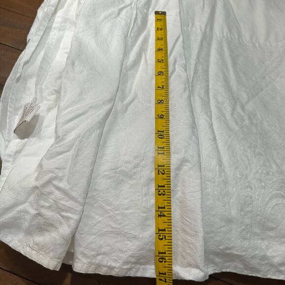 Ralph Lauren White Sateen Damask Bed Skirt King Size Luxury Bedding Dust Ruffle - Picture 3 of 8